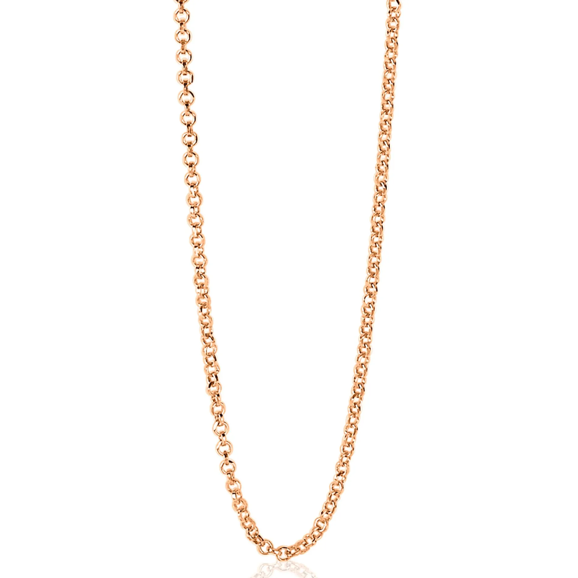 42 cm ZINZI zilveren jasseron ketting rosé verguld ZILC-J42R