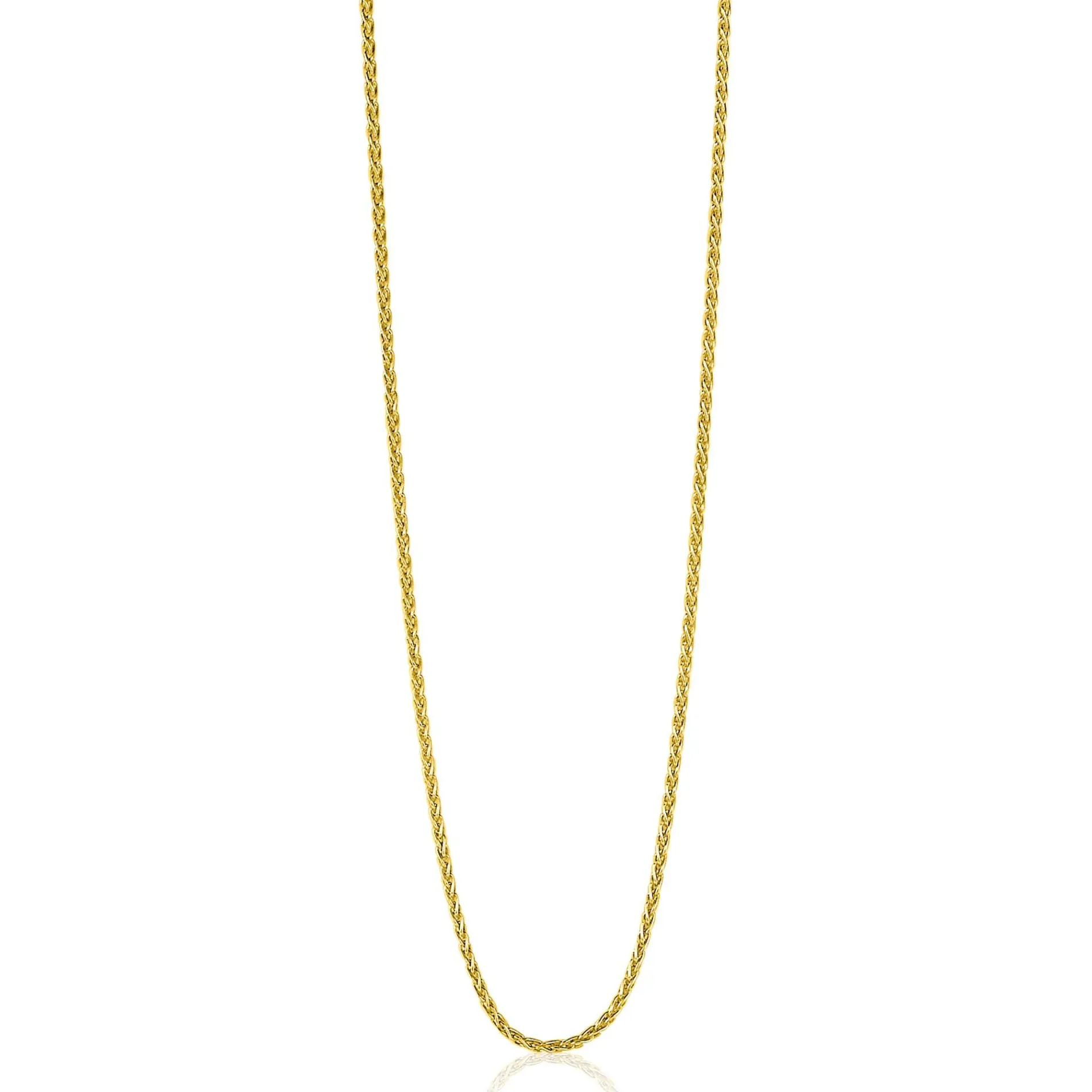 45 cm ZINZI zilveren palmier ketting geel verguld ZILC-P45G