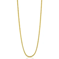90 cm ZINZI zilveren palmier ketting geel verguld ZILC-P90G