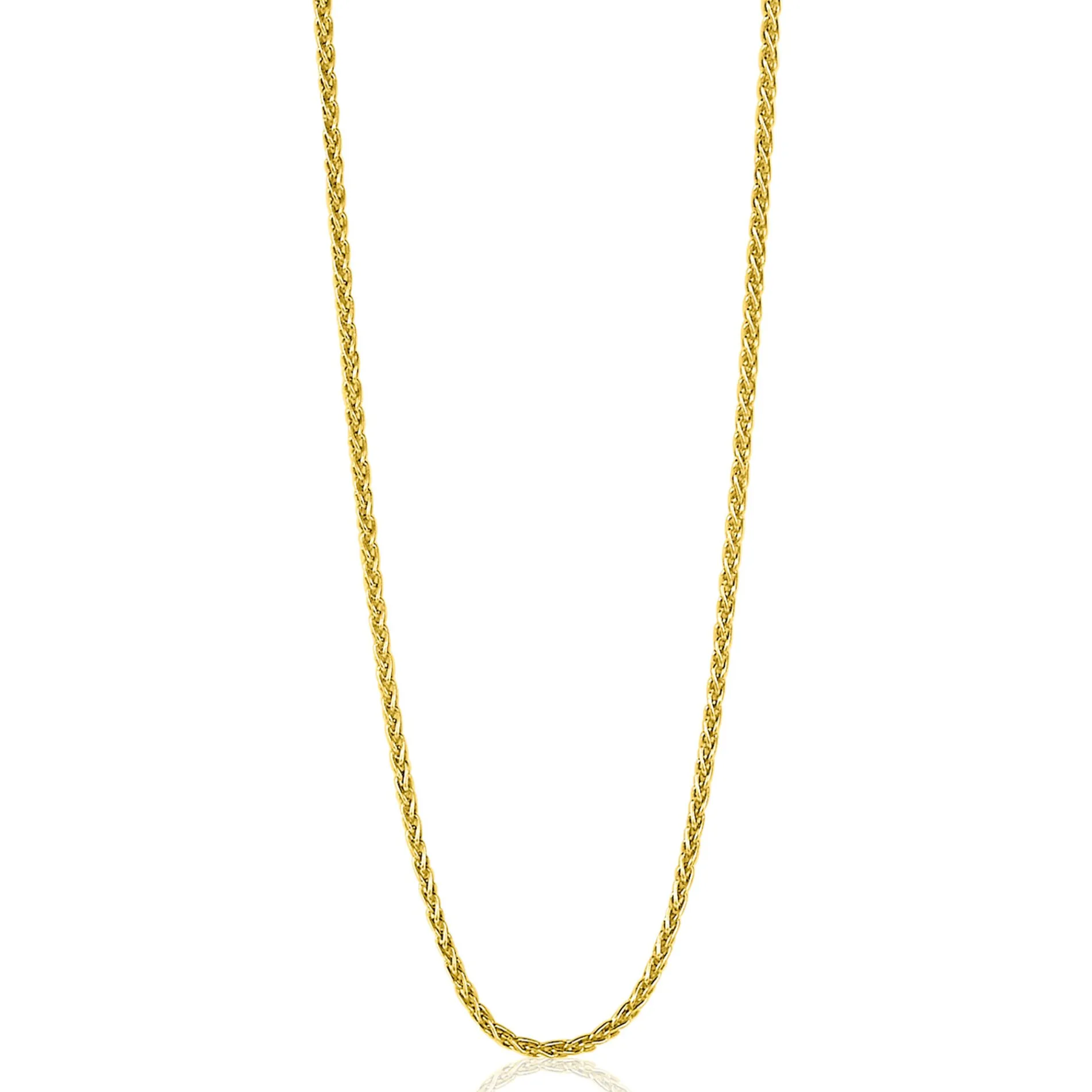 90 cm ZINZI zilveren palmier ketting geel verguld ZILC-P90G