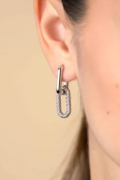 20 mm ZINZI zilveren oorbedels ovale vorm met touweffect ZICH2553 (zonder oorringen)