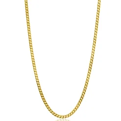 45cm ZINZI Gold 14 krt gourmet ketting 1mm breed, ideaal om je hanger aan te bevestigen ZGLG45-1