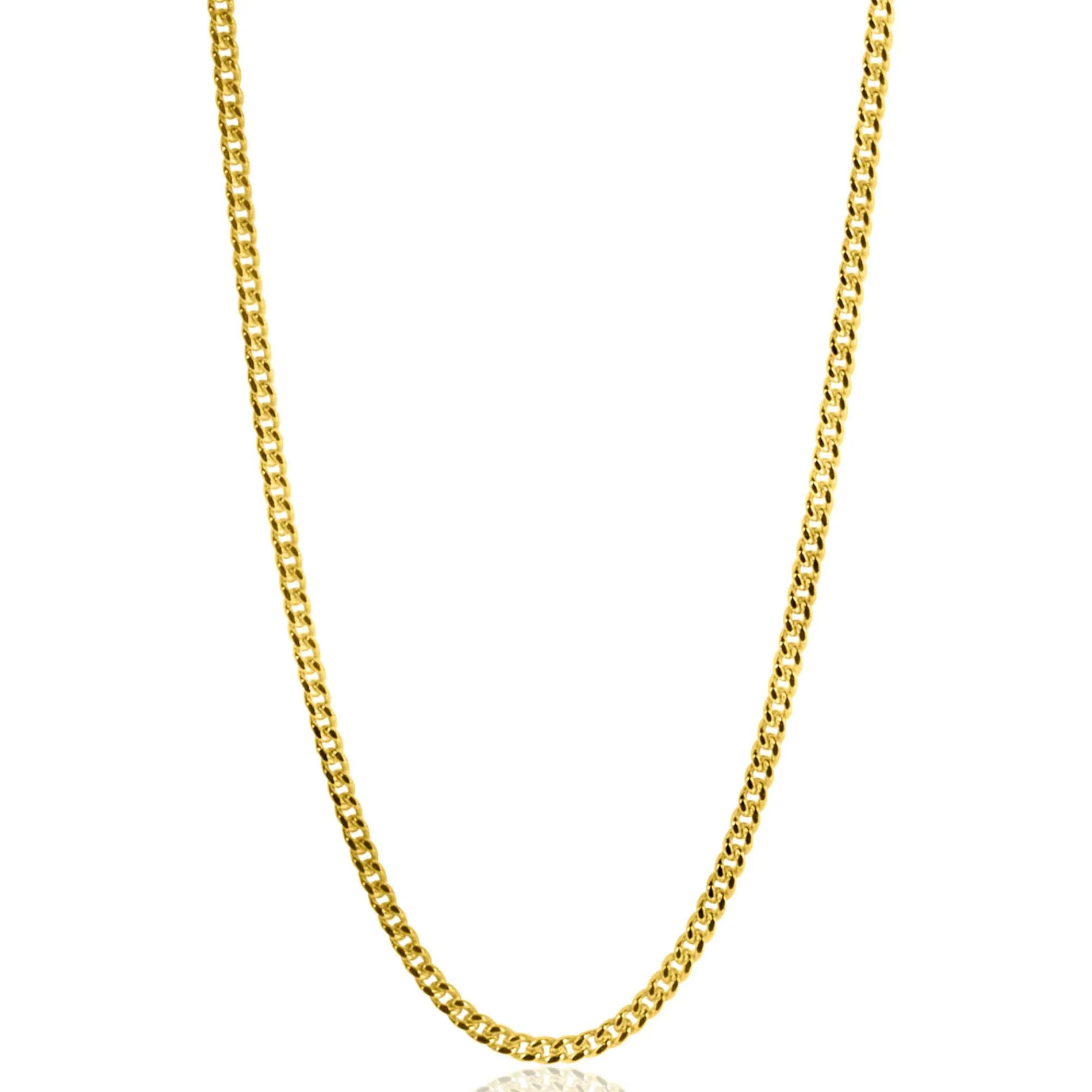 42cm ZINZI Gold 14 krt gourmet ketting 1mm breed, ideaal om je hanger aan te bevestigen ZGLG42-1