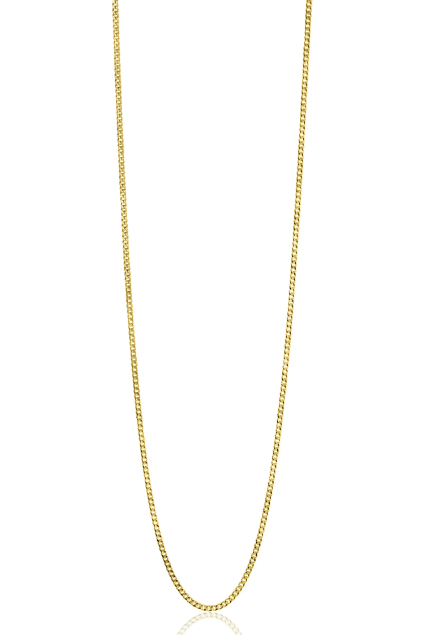 42cm ZINZI Gold 14 krt gourmet ketting 1mm breed, ideaal om je hanger aan te bevestigen ZGLG42-1