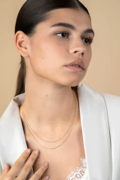 42cm ZINZI Gold 14 krt gourmet ketting 0,8mm breed, ideaal om je hanger aan te bevestigen ZGLG42-08