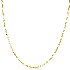45cm ZINZI gold plated zilveren figaro ketting ZILC-F45G