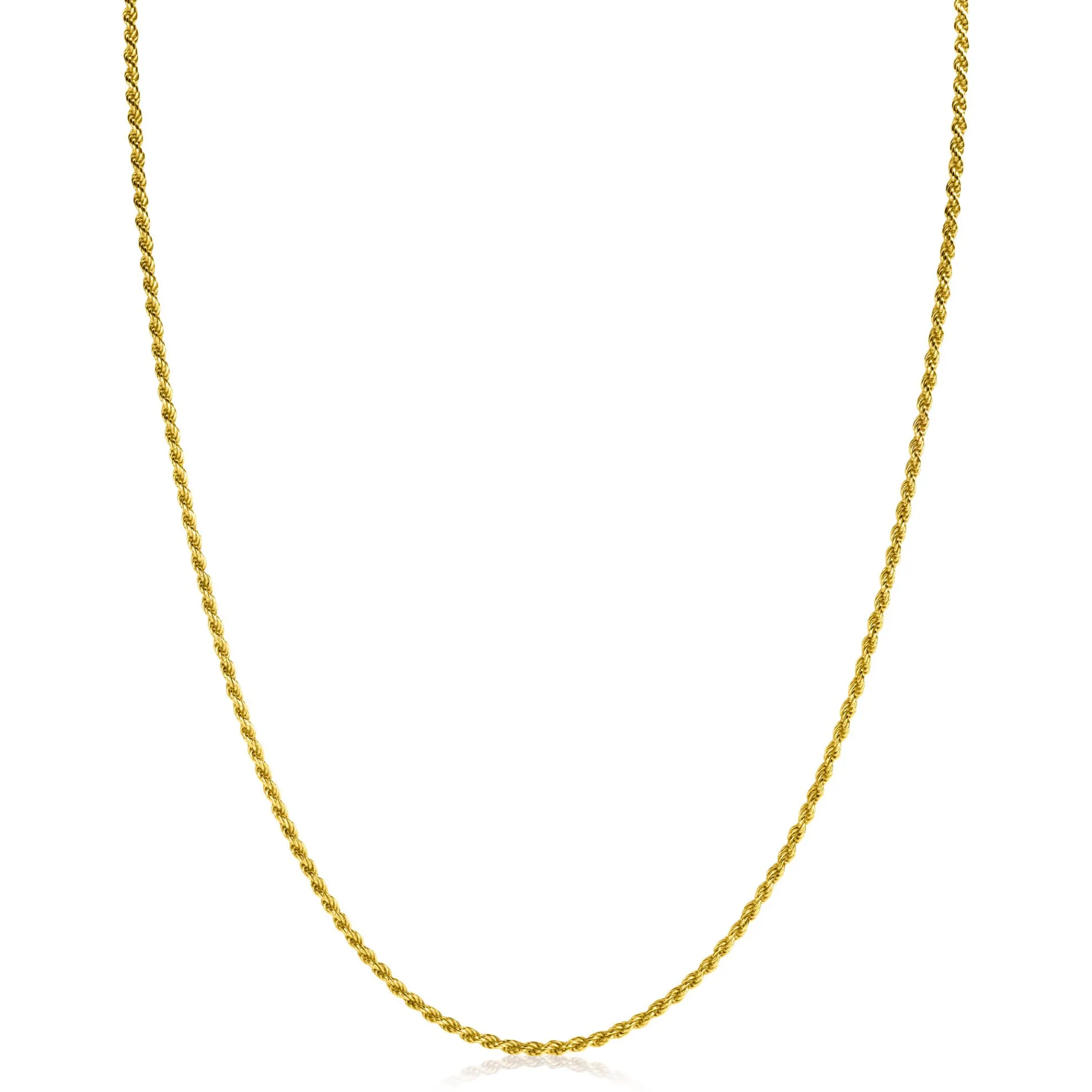 42cm ZINZI gold plated zilveren koord ketting ZILC-K42G