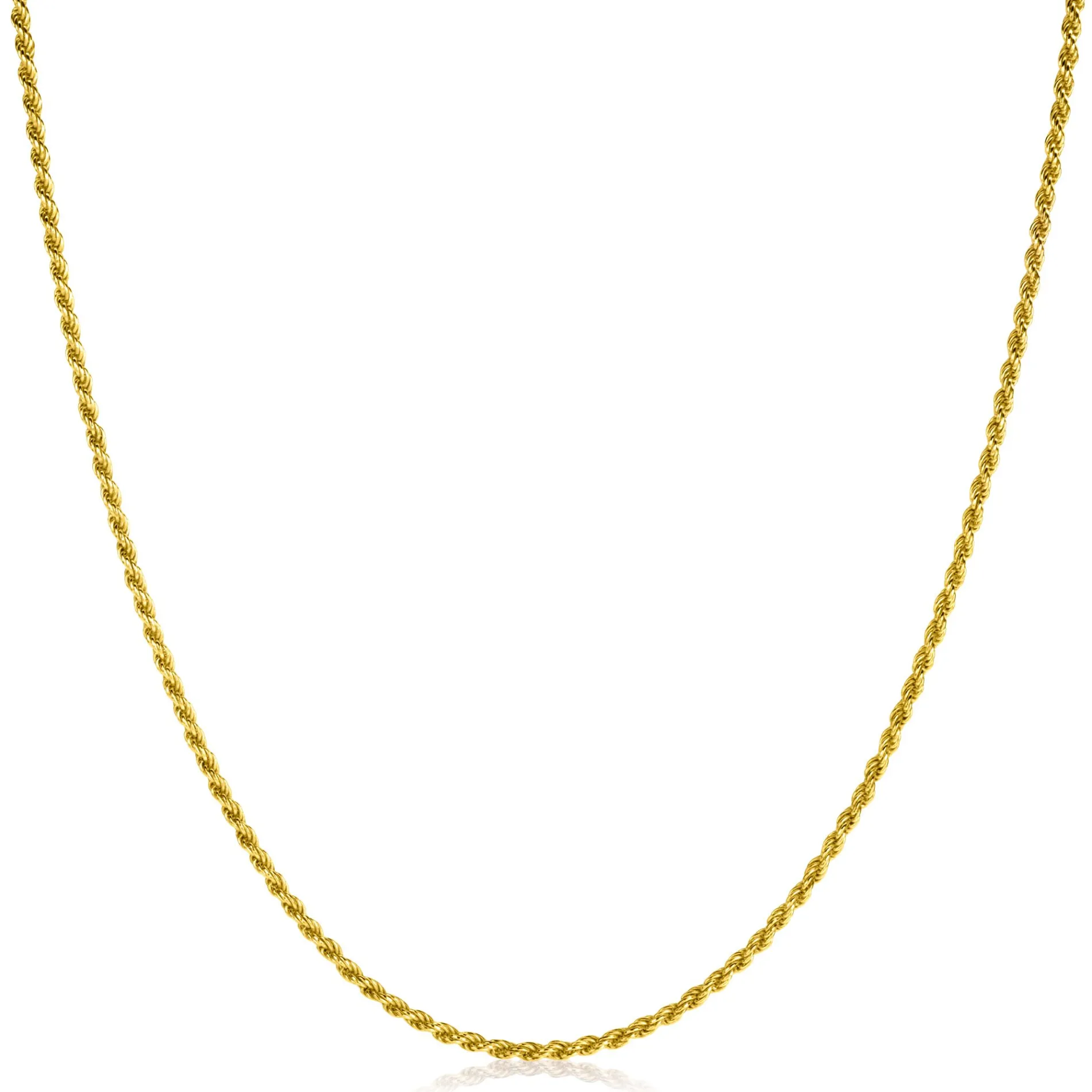 42cm ZINZI gold plated zilveren koord ketting ZILC-K42G