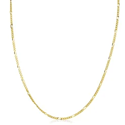 42cm ZINZI gold plated zilveren figaro ketting ZILC-F42G