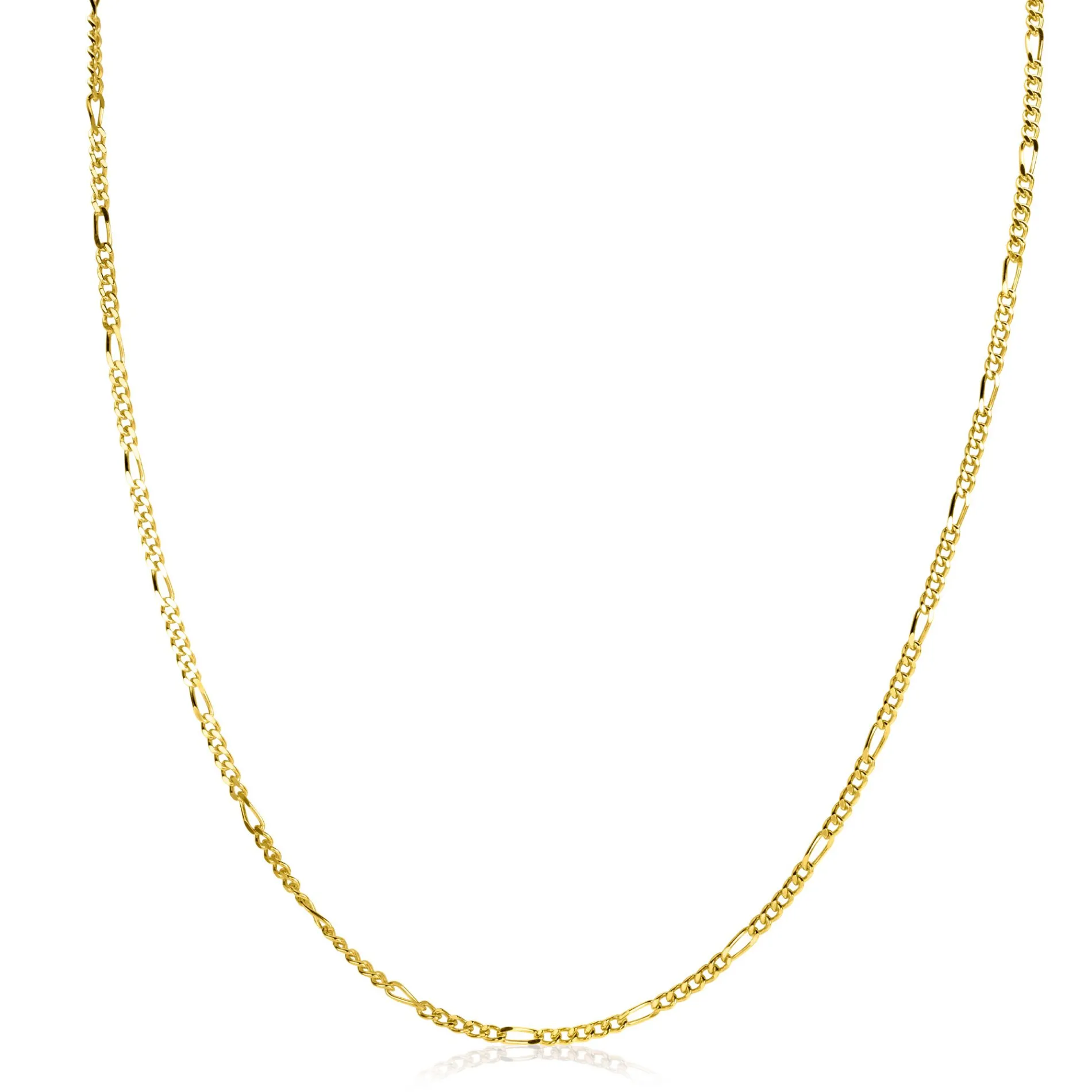 60cm ZINZI gold plated zilveren figaro ketting ZILC-F60G