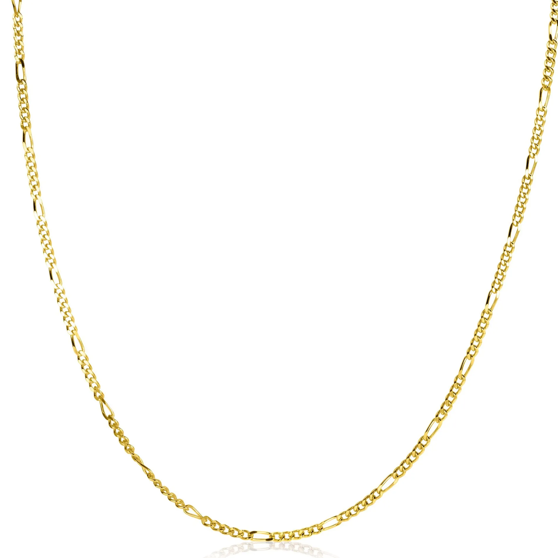 60cm ZINZI gold plated zilveren figaro ketting ZILC-F60G