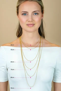 42cm ZINZI gold plated zilveren anker ketting ZILC-A42G