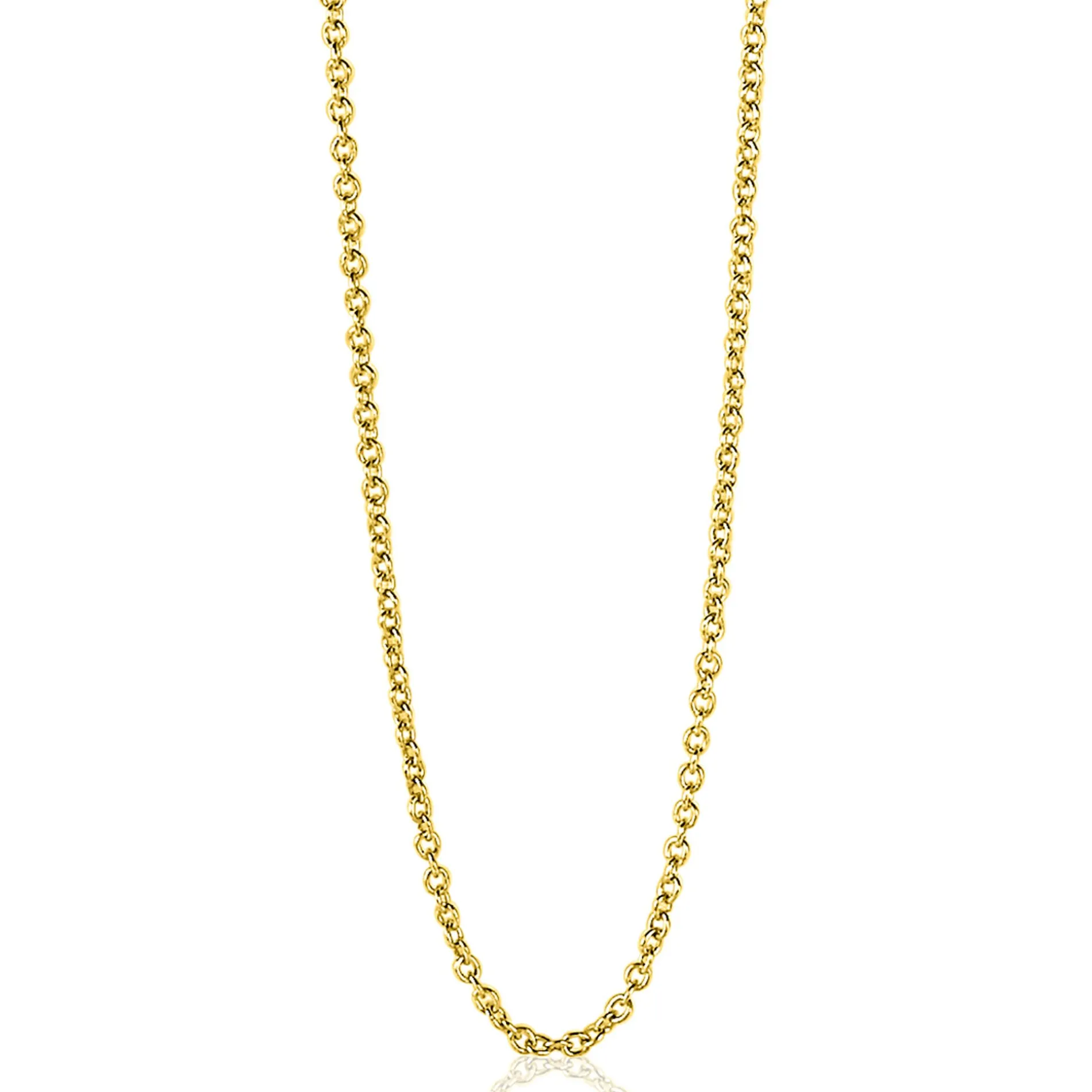 80cm ZINZI zilveren anker ketting geel verguld ZILC-A80G