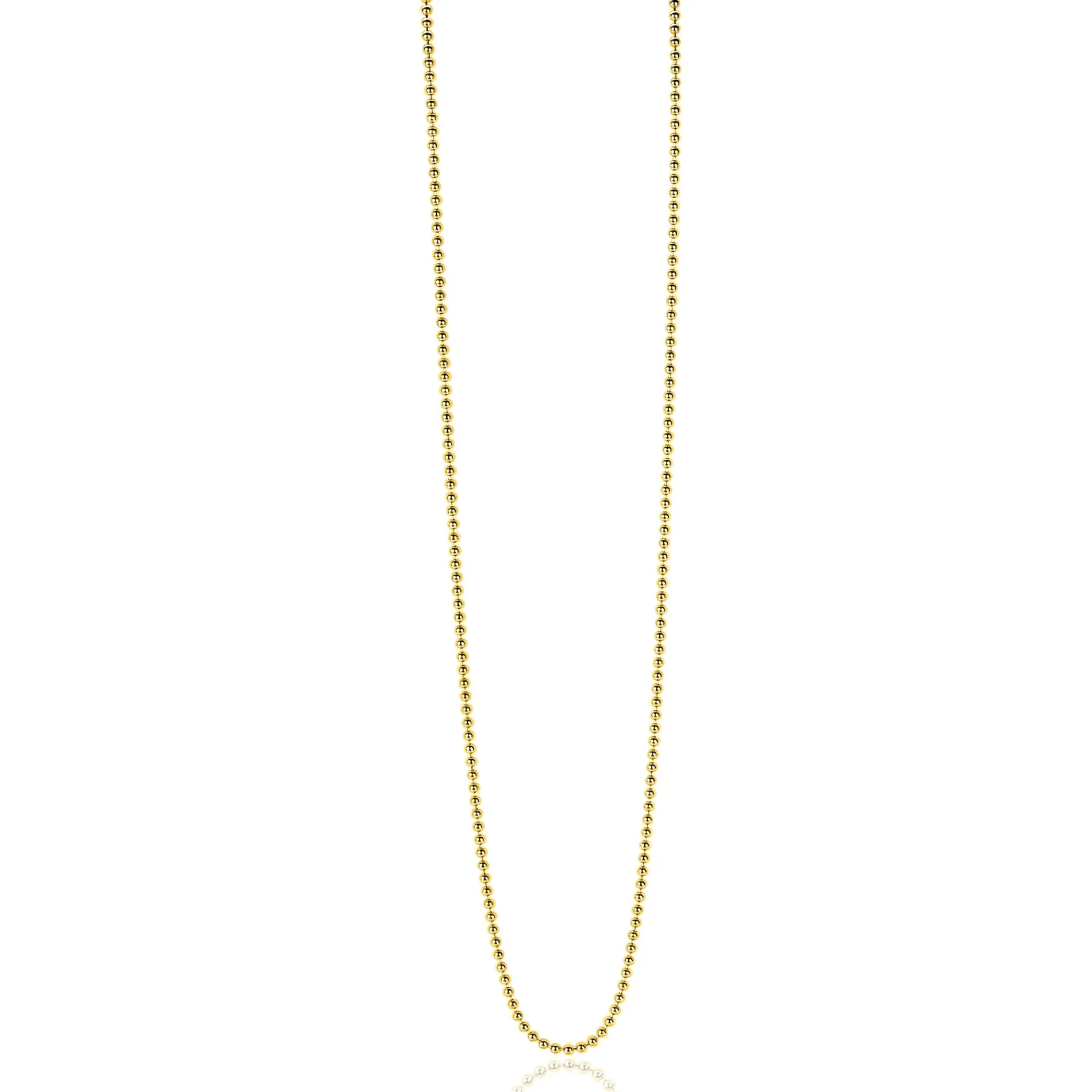 60cm ZINZI zilveren bolletjes ketting geel verguld ZILC-B60G