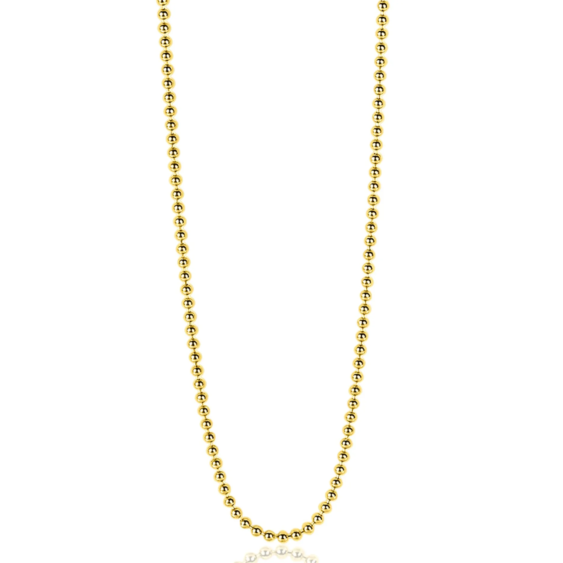 80cm ZINZI zilveren bolletjes ketting gold plated 0,9mm breed. ZILC-B80G