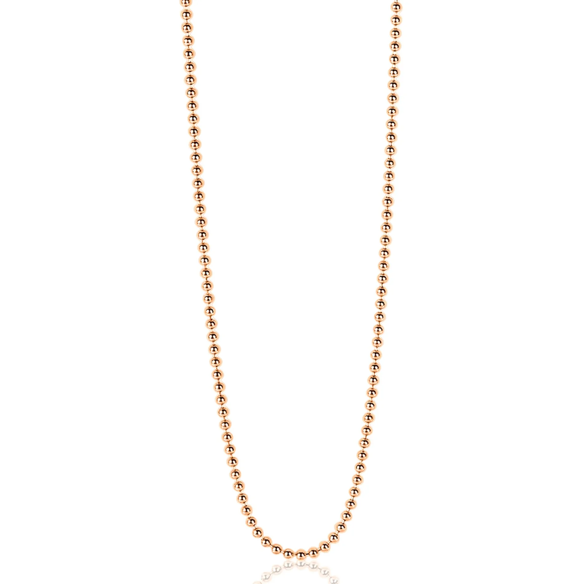 60cm ZINZI zilveren bolletjes ketting rosé verguld ZILC-B60R