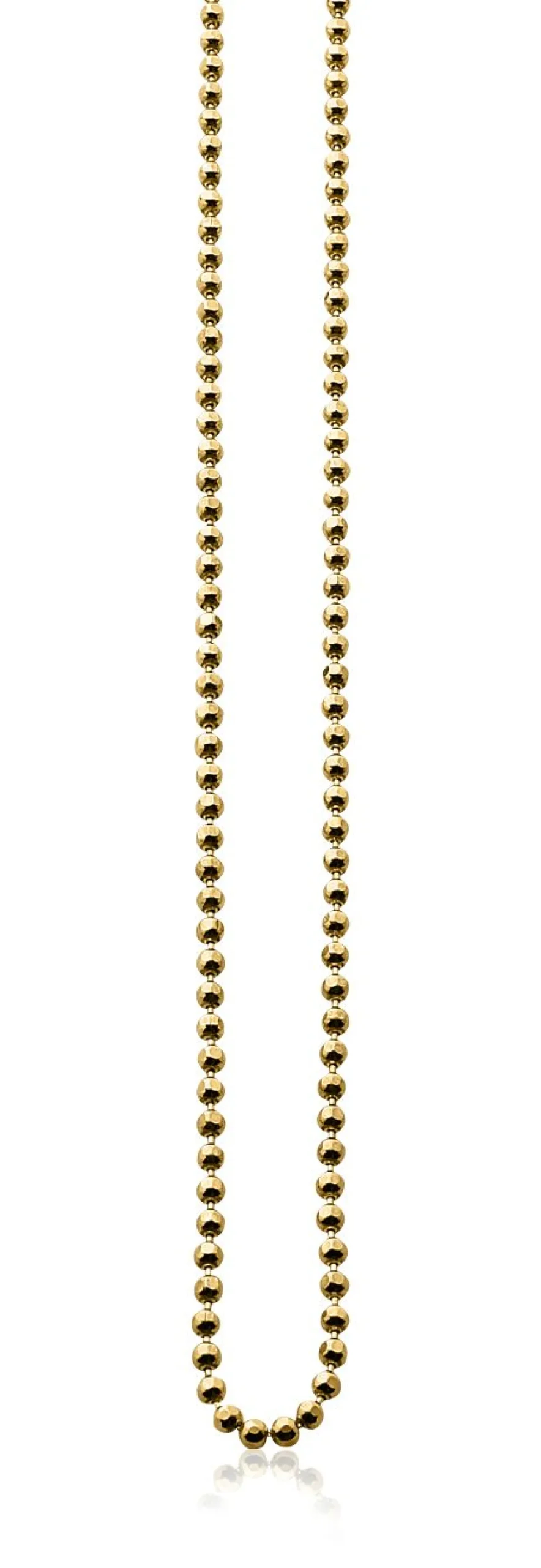 45cm ZINZI zilveren collier geel verguld bol 2mm ZI45BOLG