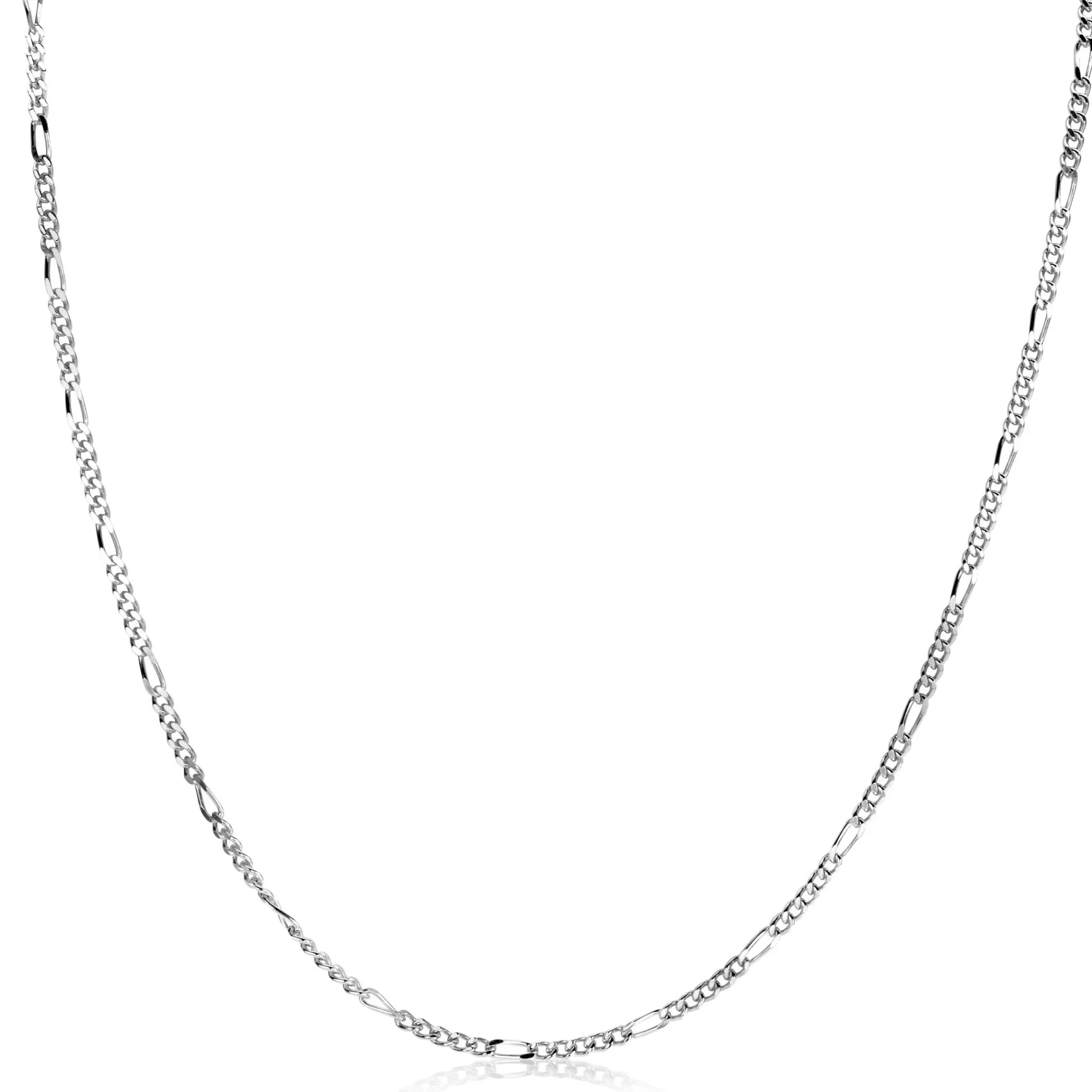 42cm ZINZI zilveren figaro ketting ZILC-F42