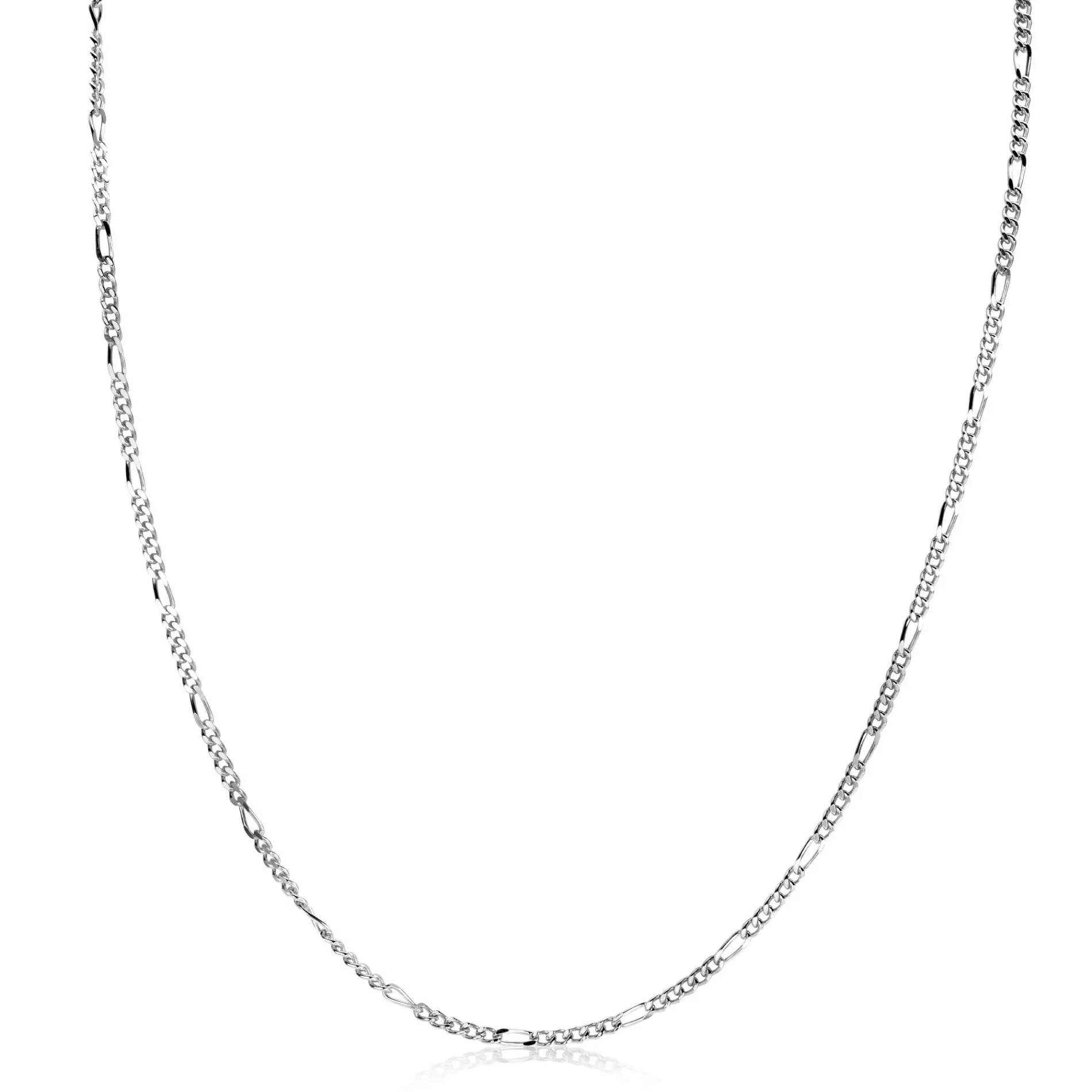 45cm ZINZI zilveren figaro ketting ZILC-F45