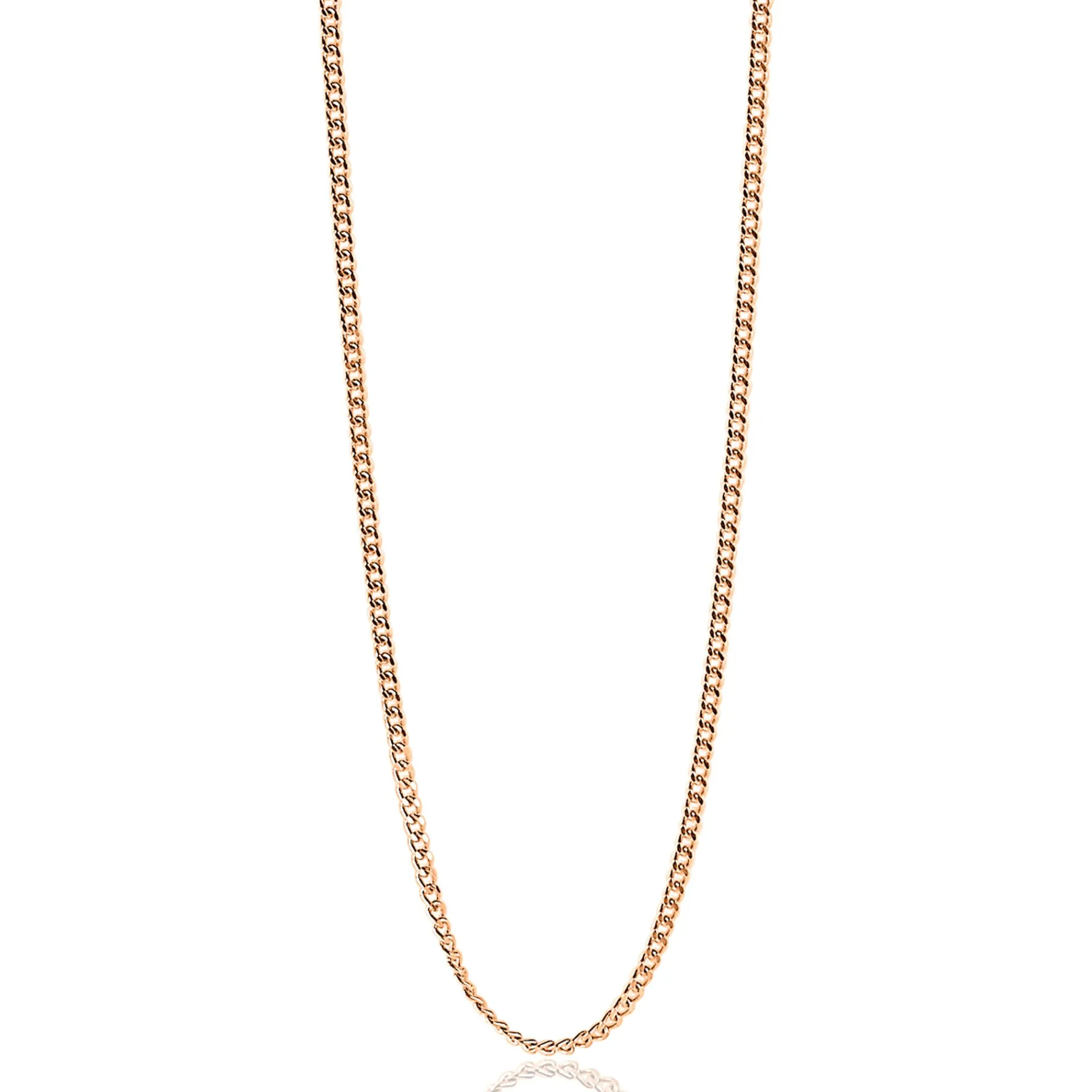 42cm ZINZI zilveren gourmet ketting rosé verguld ZILC-G42R