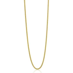 80cm ZINZI zilveren gourmet ketting gold plated. ZILC-G80G