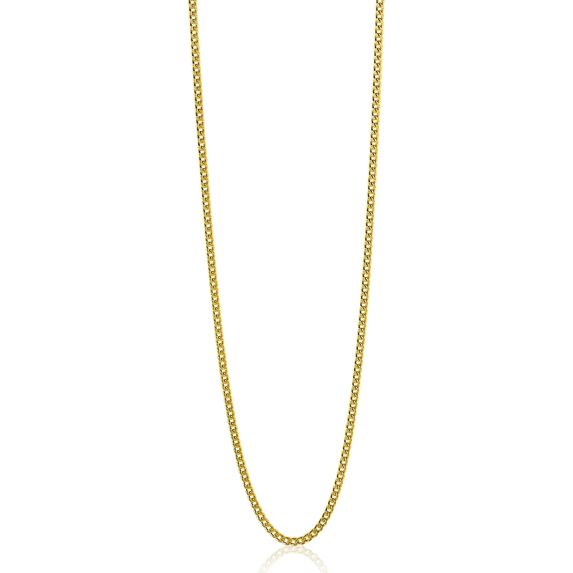 60cm ZINZI zilveren gourmet ketting gold plated. ZILC-G60G
