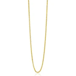 45cm ZINZI zilveren jasseron ketting geel verguld ZILC-J45G