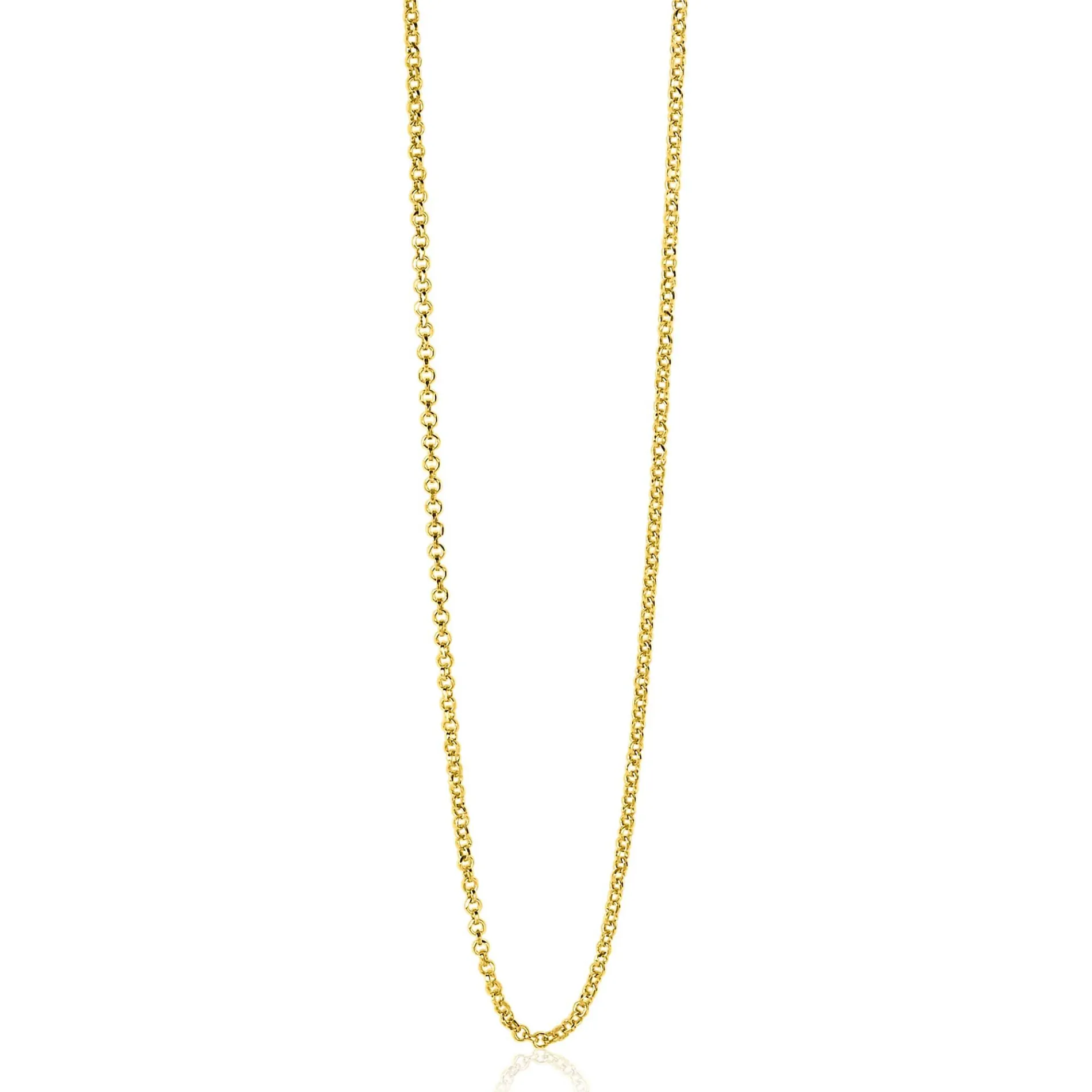 60cm ZINZI zilveren jasseron ketting geel verguld ZILC-J60G
