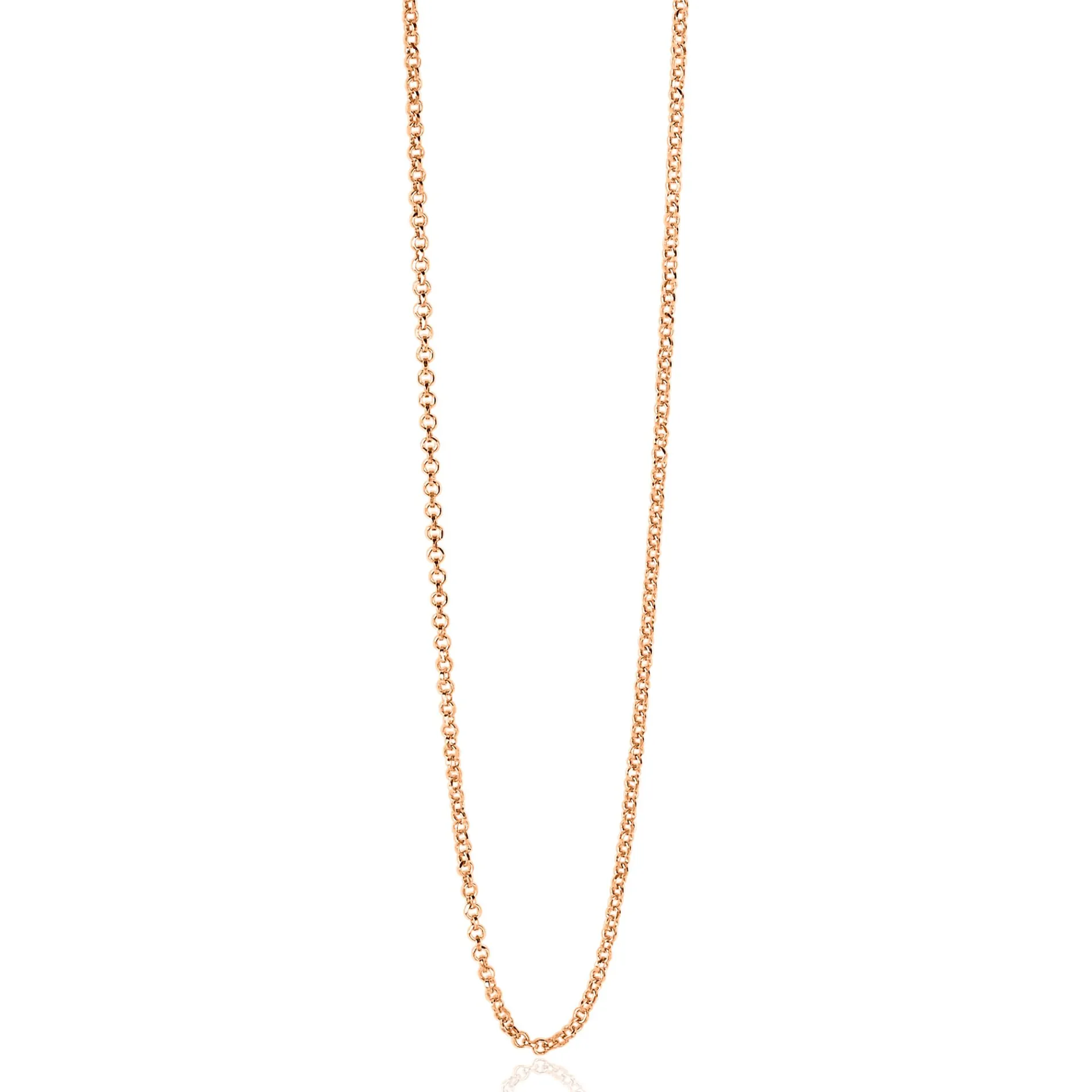 70cm ZINZI zilveren jasseron ketting rosé verguld ZILC-J70R