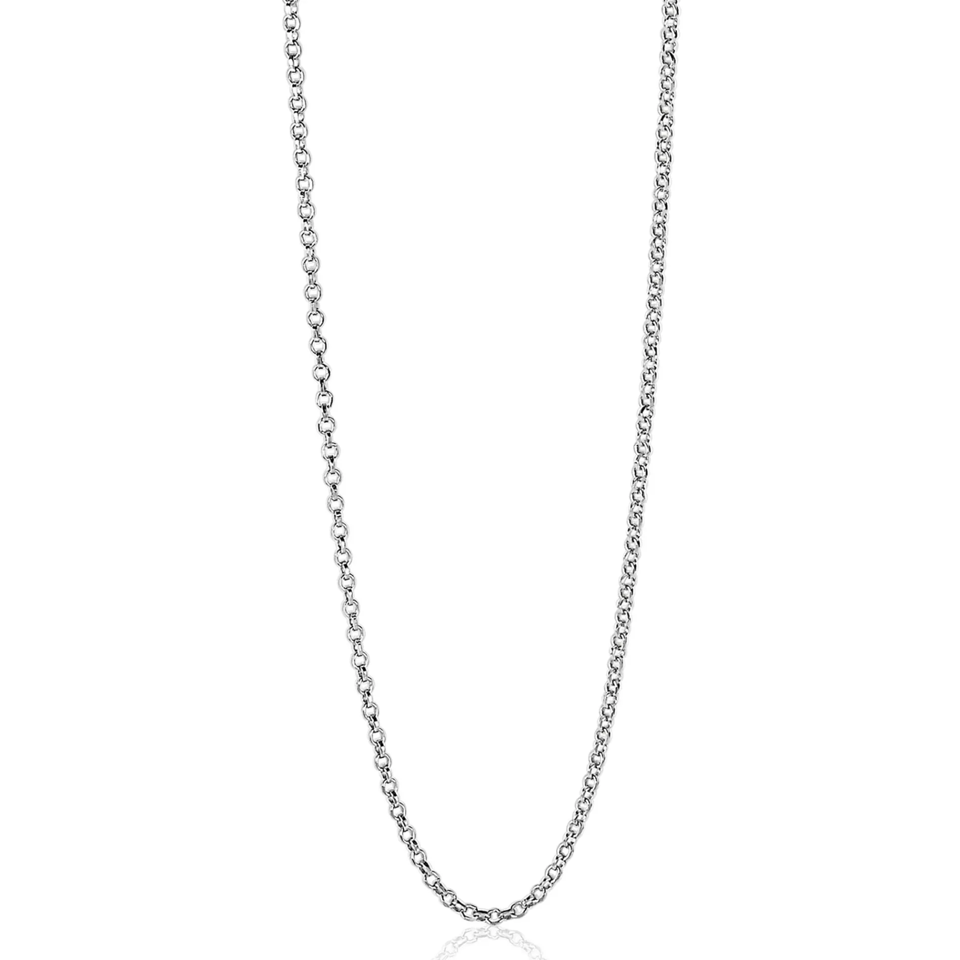 90cm ZINZI zilveren jasseron ketting ZILC-J90