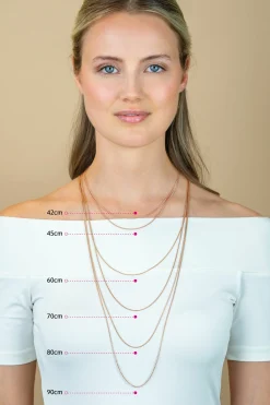 90cm ZINZI zilveren jasseron ketting geel verguld ZILC-J90R