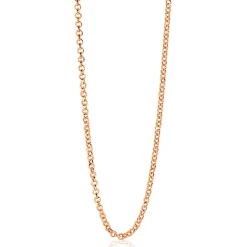 80cm ZINZI zilveren jasseron ketting rosé verguld ZILC-J80R
