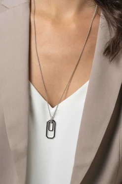70cm ZINZI zilveren ketting met luxe hanger 40mm, valt lang om de hals ZIC2494