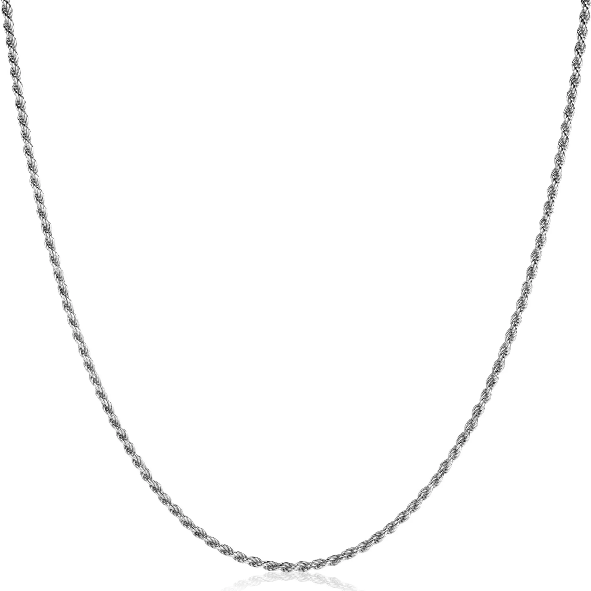 80cm ZINZI zilveren koord ketting ZILC-K80