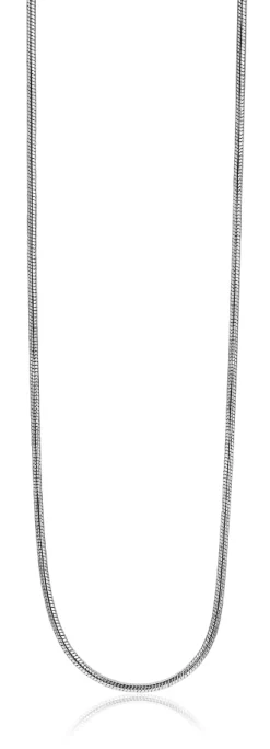 42cm Zinzi zilveren slangen collier 1mm breed ZISL42