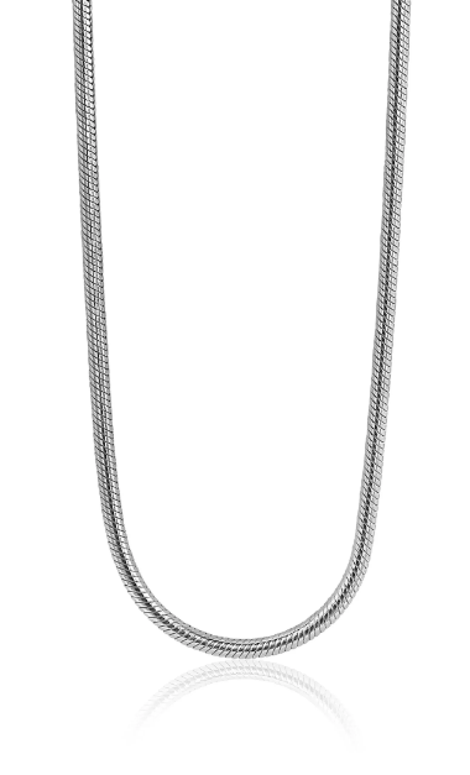 50cm Zinzi zilveren slangen collier 1,5mm breed ZISL15