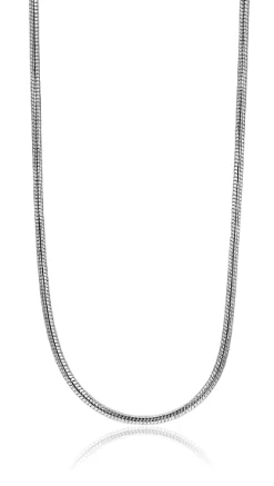 45cm Zinzi zilveren slangen collier 1mm breed ZISL45