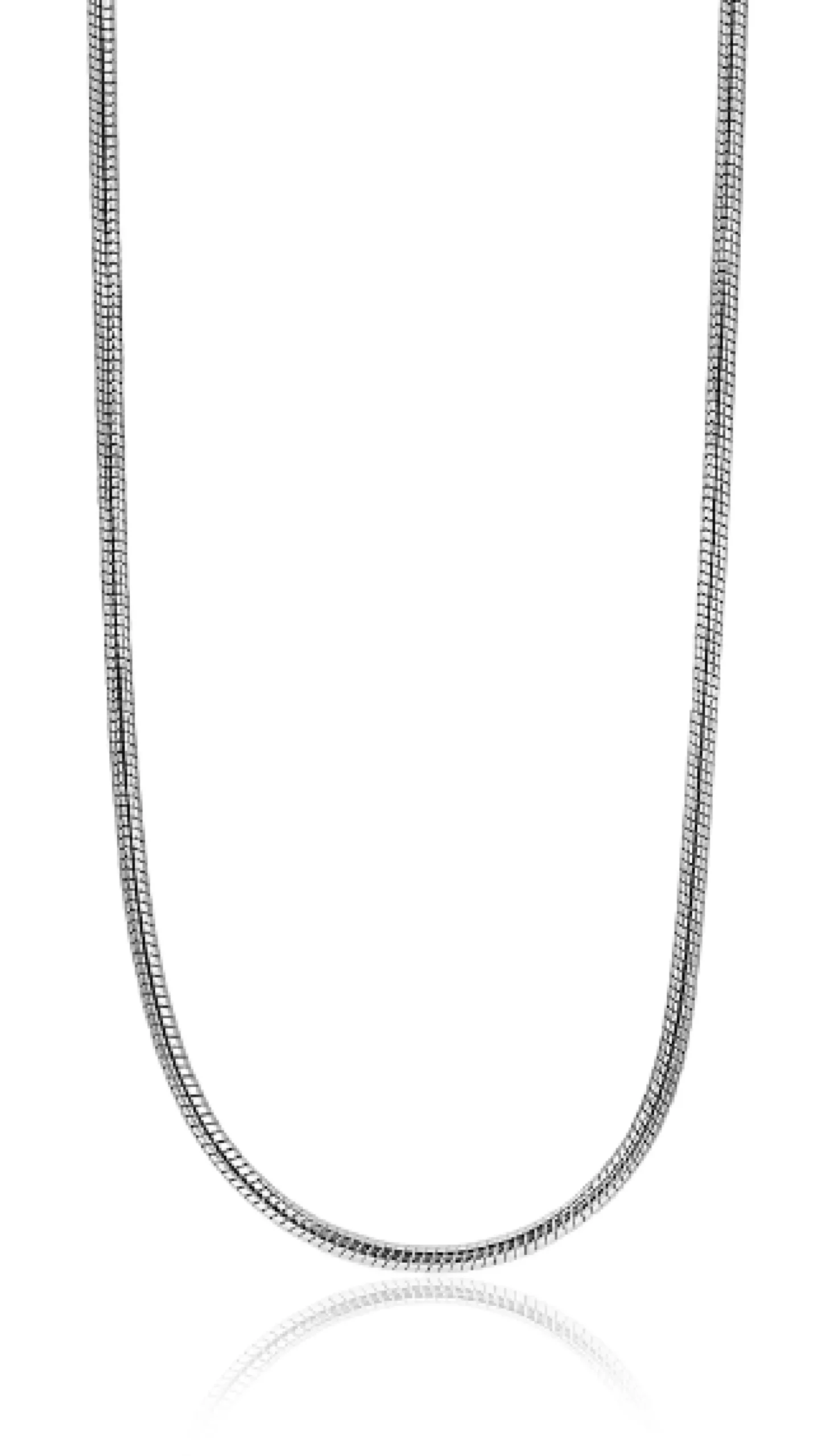 50cm Zinzi zilveren slangen collier 1mm breed ZISL50