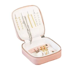Luxe roze ZINZI sieradendoosje voor op reis