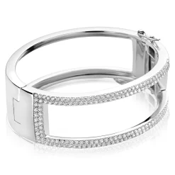 Mart Visser by ZINZI zilveren bangle armband glad wit 22mm MVA14