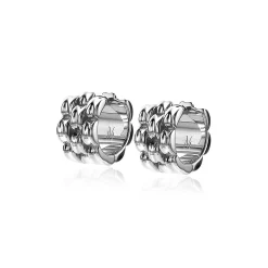 Mart Visser by ZINZI zilveren brede schakel oorringen met luxe scharniersluiting 15 x 8mm MVO22