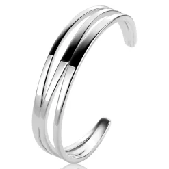 Mart Visser by ZINZI zilveren multi-look klem armband 16mm, organisch gevormd MVA25