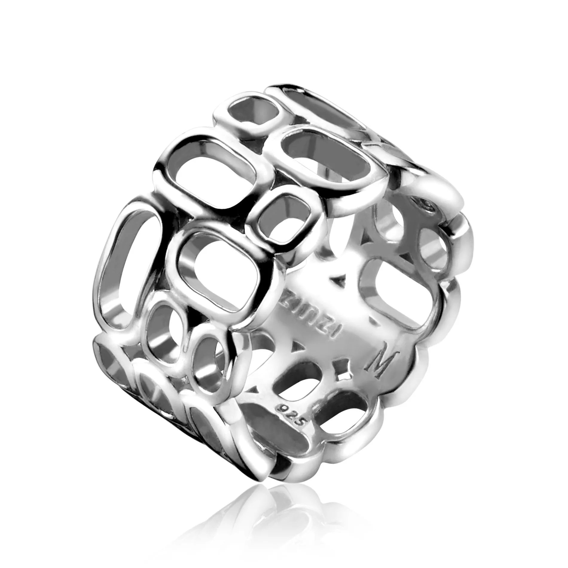 Mart Visser by ZINZI zilveren ring breed glad 12mm MVR3