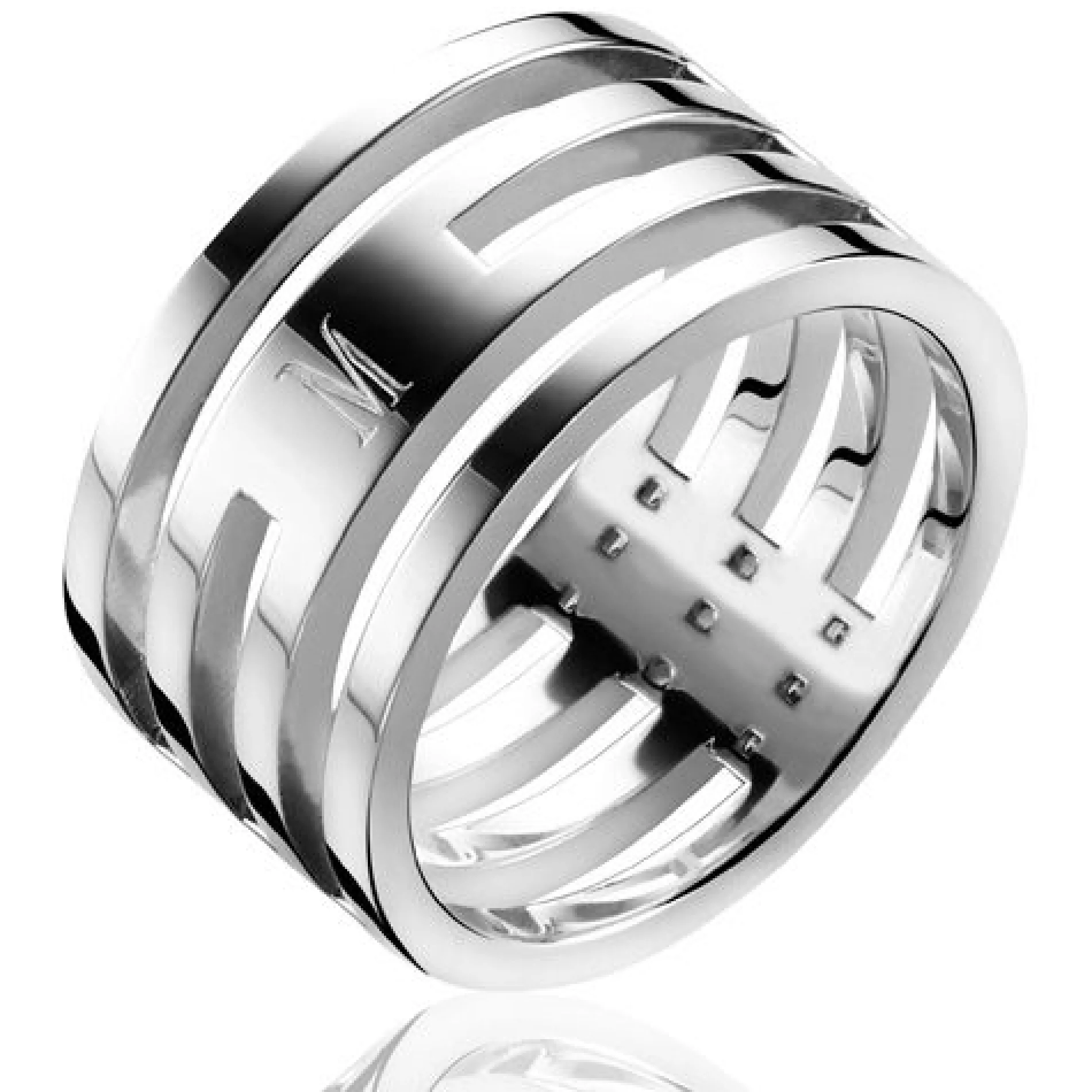 Mart Visser by ZINZI zilveren ring glad wit MVR1Z