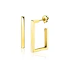 23mm ZINZI Gold 14 karaat gouden oorstekers met grote strakke vierkantsvorm. Grootte 23 x 2,4mm. ZGO482