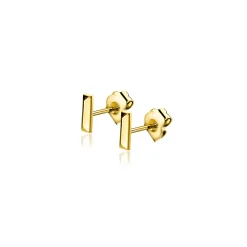 4,5mm ZINZI Gold 14 krt gouden oorknoppen rechthoekige studs ZGO477