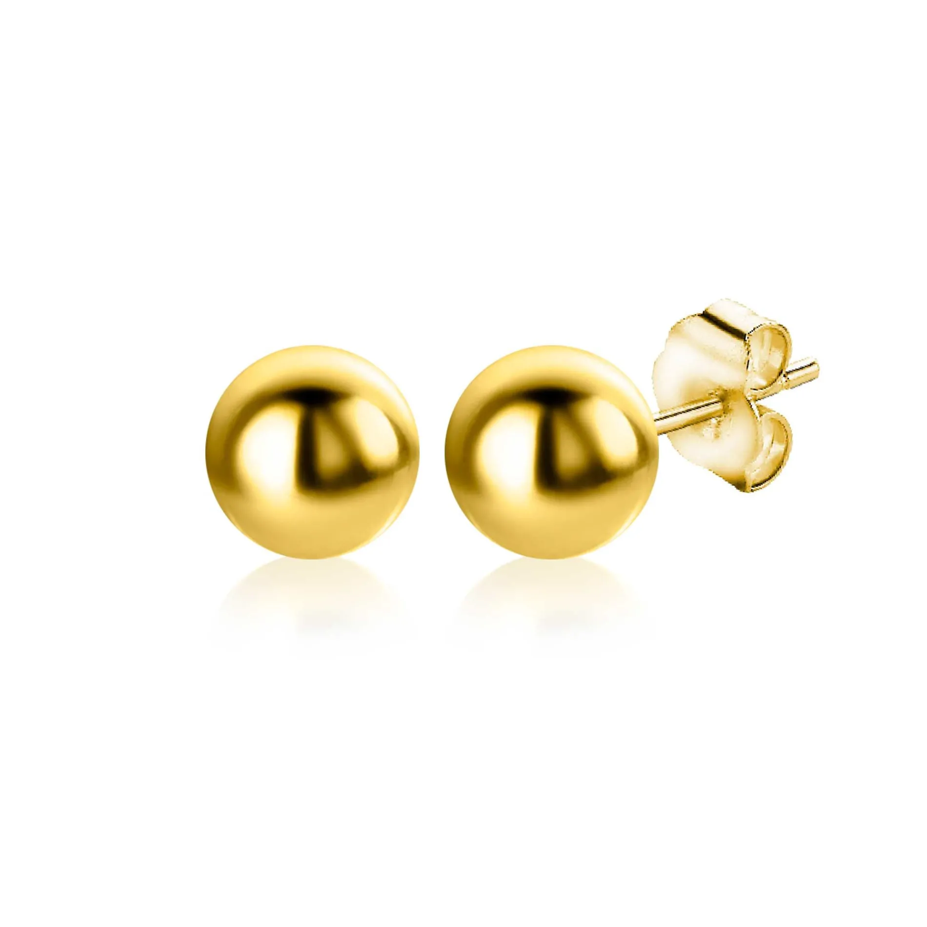 5mm ZINZI Gold 14 krt gouden glanzende bol oorknoppen ZGO395