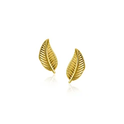 8mm ZINZI Gold 14 krt gouden veer oorknoppen ZGO522
