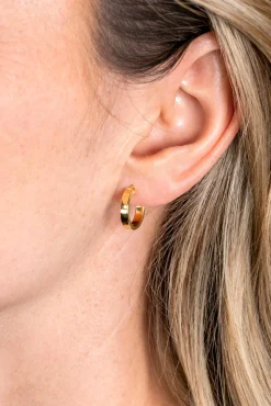 13mm ZINZI Gold 14 krt gouden oorringen gladde vierkante buis 3mm breed ZGO333