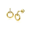11mm ZINZI Gold 14 krt gouden ronde oorknoppen waarbij de top bezet is met witte zirkonia's ZGO512